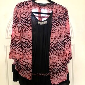 Dressy blouse, Size 3XL, pink & black